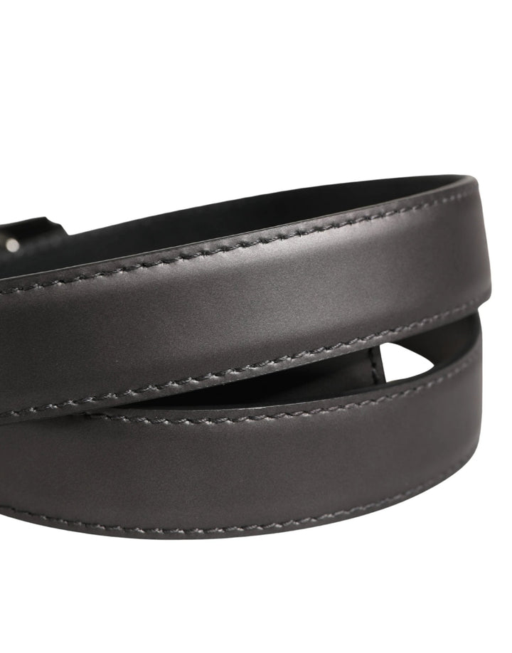 Dolce &amp; Gabbana Sample Sale Dolce &amp; Gabbana Men Silver Classic Leather Square Buckle Belt - | Designer outlet