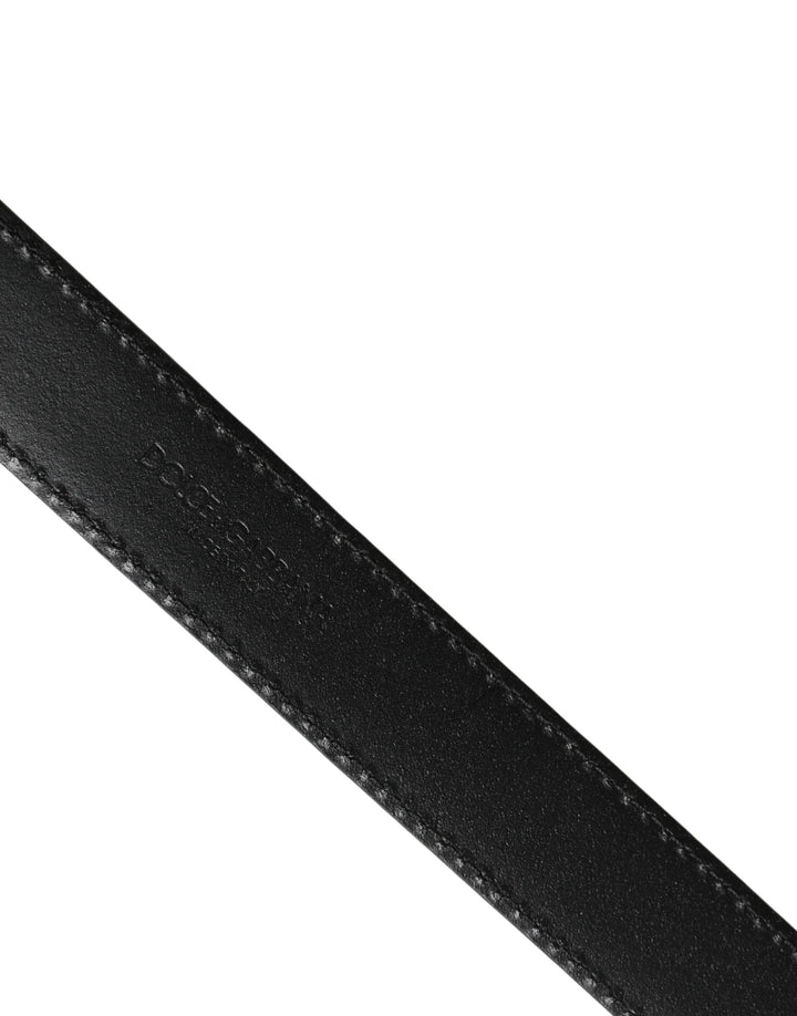 Dolce &amp; Gabbana Sample Sale Dolce &amp; Gabbana Men Silver Classic Leather Square Buckle Belt - | Designer outlet