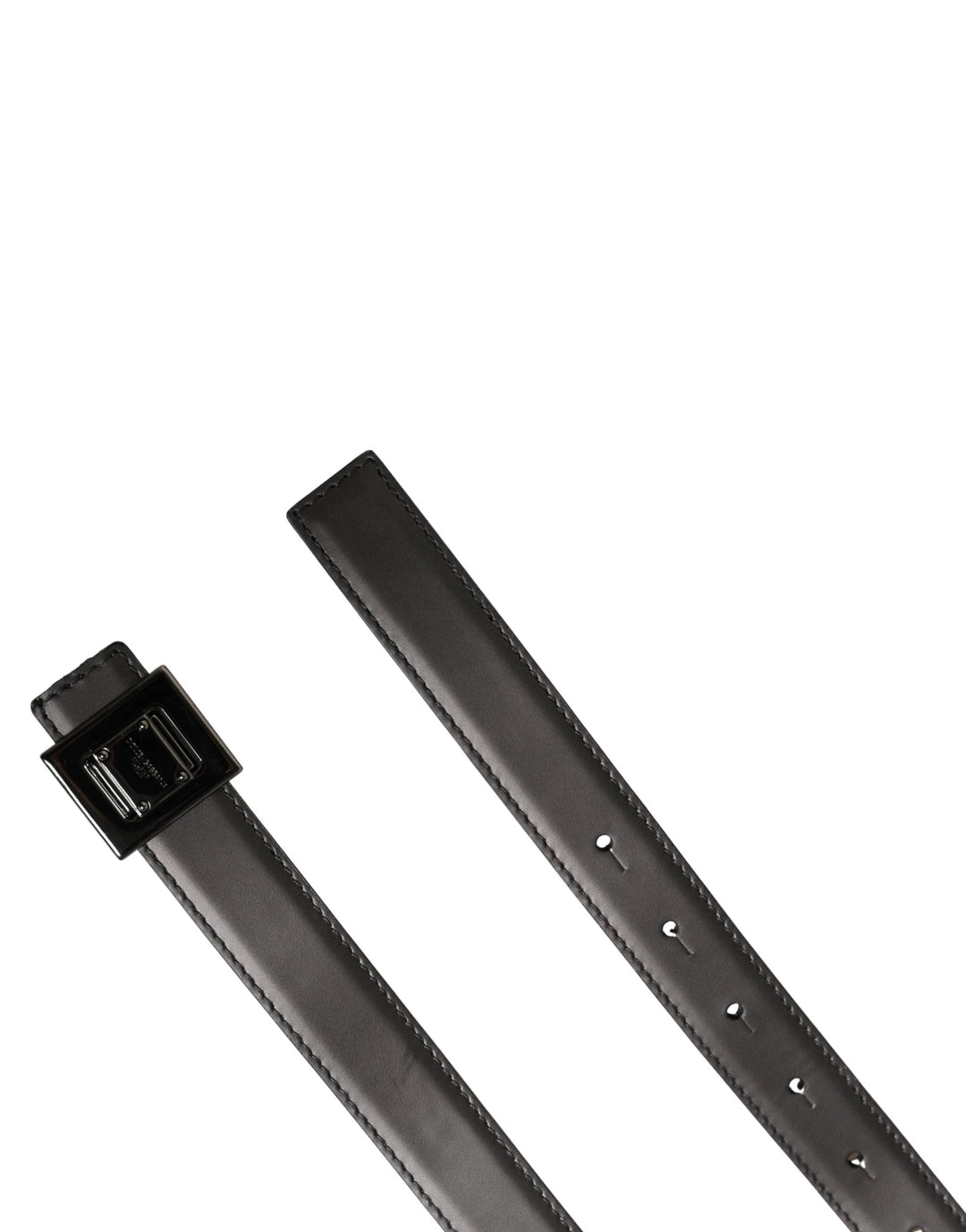 Dolce &amp; Gabbana Sample Sale Dolce &amp; Gabbana Men Silver Classic Leather Square Buckle Belt - | Designer outlet