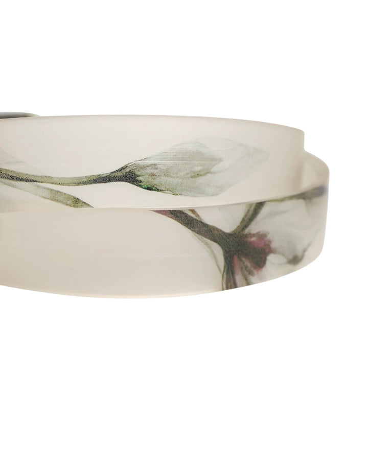 Dolce &amp; Gabbana Sample Sale Dolce &amp; Gabbana Men White Floral PVC Silver Metal Buckle Belt - | Designer outlet