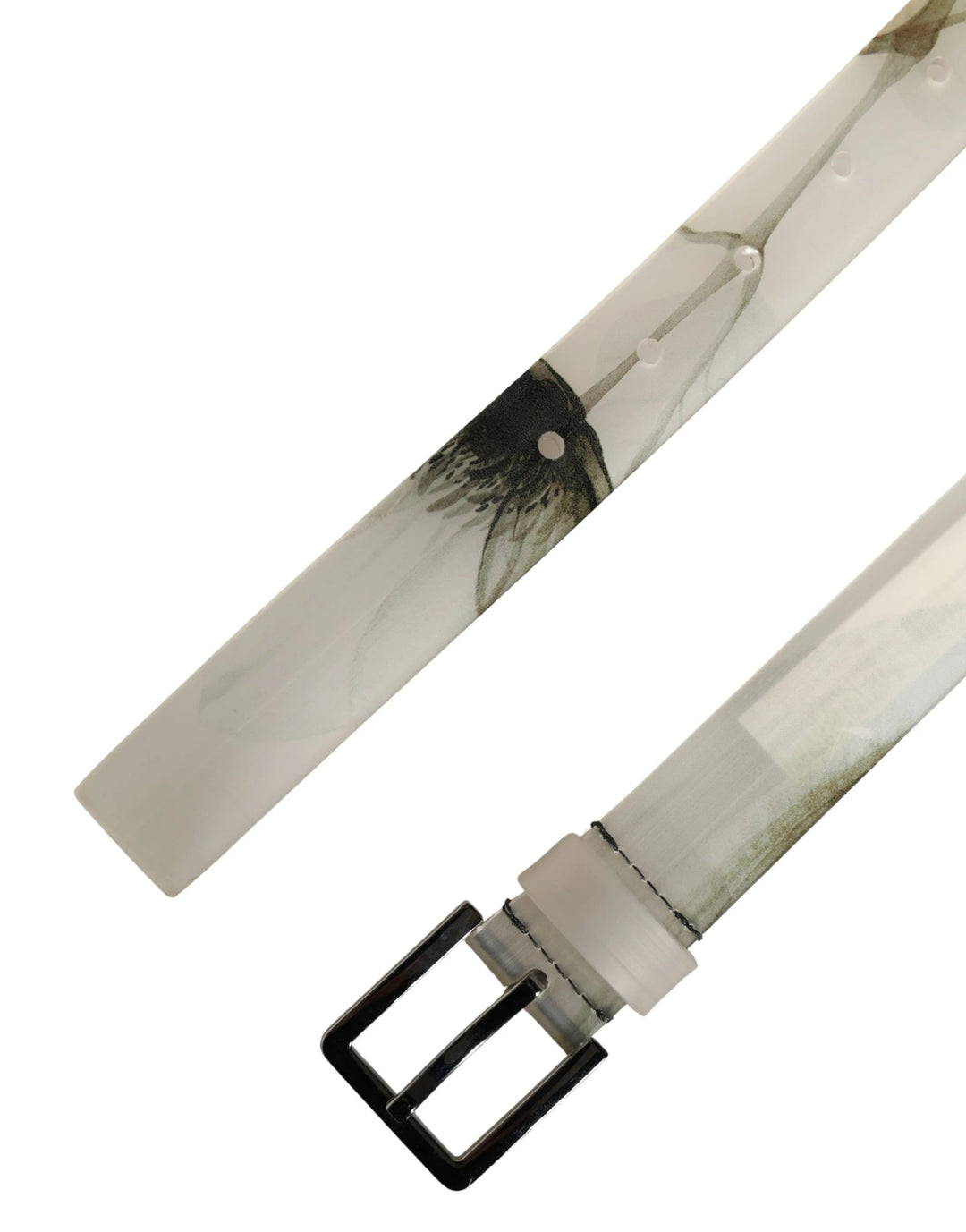 Dolce &amp; Gabbana Sample Sale Dolce &amp; Gabbana Men White Floral PVC Silver Metal Buckle Belt - | Designer outlet