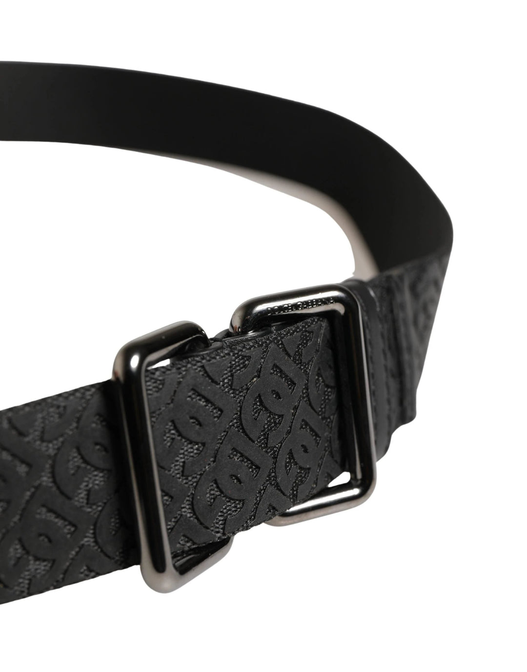 Dolce &amp; Gabbana Sample Sale Dolce &amp; Gabbana Men Black DG Logo Polyester Metal Buckle Belt - | Designer outlet