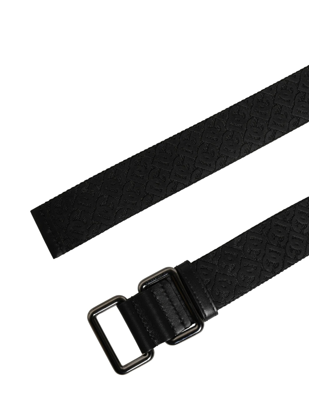 Dolce &amp; Gabbana Sample Sale Dolce &amp; Gabbana Men Black DG Logo Polyester Metal Buckle Belt - | Designer outlet