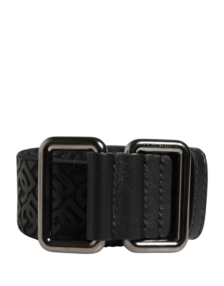 Dolce &amp; Gabbana Sample Sale Dolce &amp; Gabbana Men Black DG Logo Polyester Metal Buckle Belt - | Designer outlet