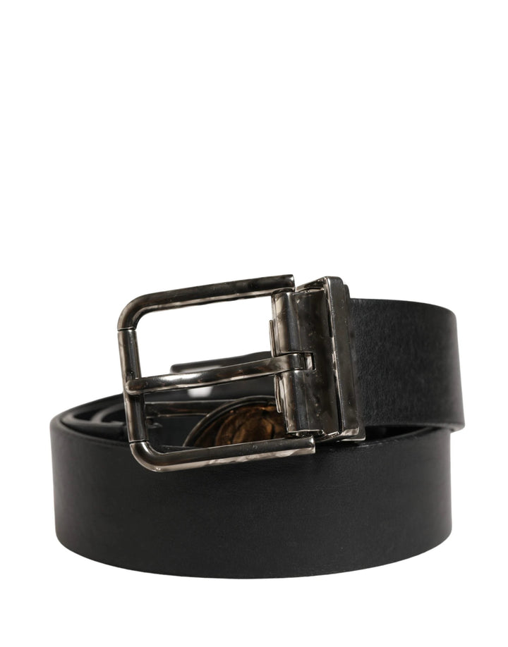 Dolce &amp; Gabbana Sample Sale Dolce &amp; Gabbana Men Black Classic Leather Metal Buckle Belt - | Designer outlet