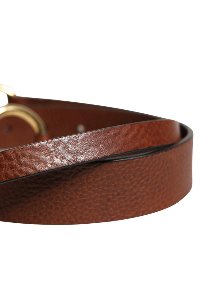 Dolce &amp; Gabbana Sample Sale Dolce &amp; Gabbana Men Brown Classic Leather Metal Buckle Belt - | Designer outlet