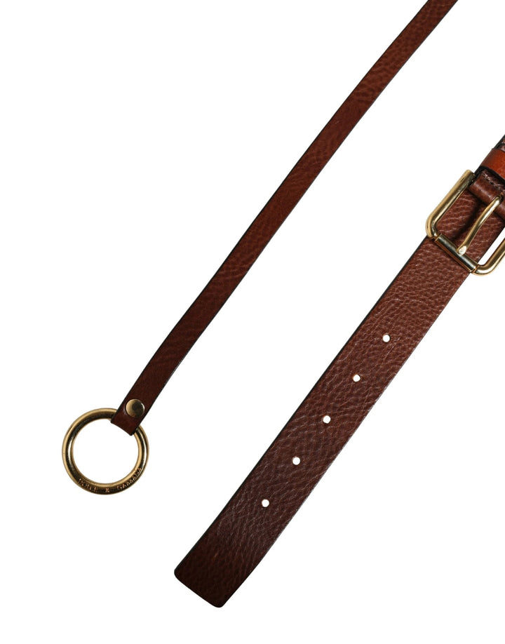 Dolce &amp; Gabbana Sample Sale Dolce &amp; Gabbana Men Brown Classic Leather Metal Buckle Belt - | Designer outlet