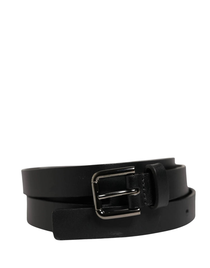 Dolce &amp; Gabbana Sample Sale Dolce &amp; Gabbana Black Double Strap Leather Silver Buckle Belt - | Designer outlet