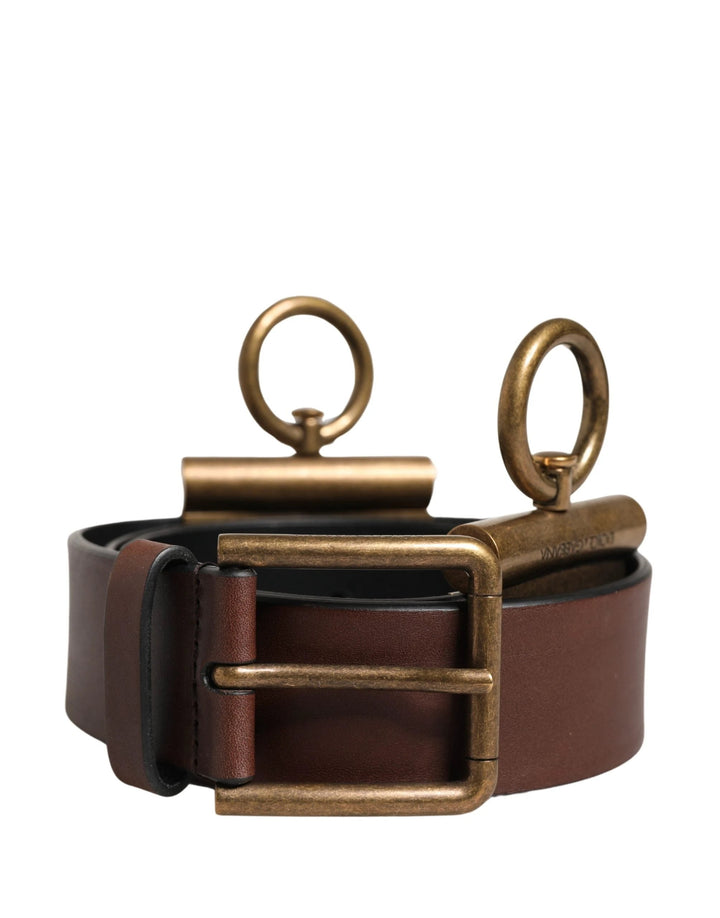 Dolce &amp; Gabbana Sample Sale Dolce &amp; Gabbana Men Brown Classic Leather Metal Buckle Belt - | Designer outlet