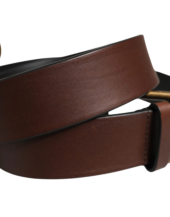 Dolce &amp; Gabbana Sample Sale Dolce &amp; Gabbana Men Brown Classic Leather Metal Buckle Belt - | Designer outlet