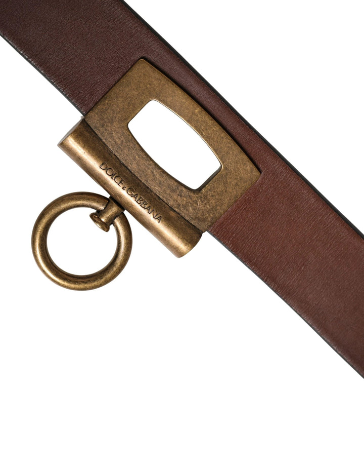 Dolce &amp; Gabbana Sample Sale Dolce &amp; Gabbana Men Brown Classic Leather Metal Buckle Belt - | Designer outlet