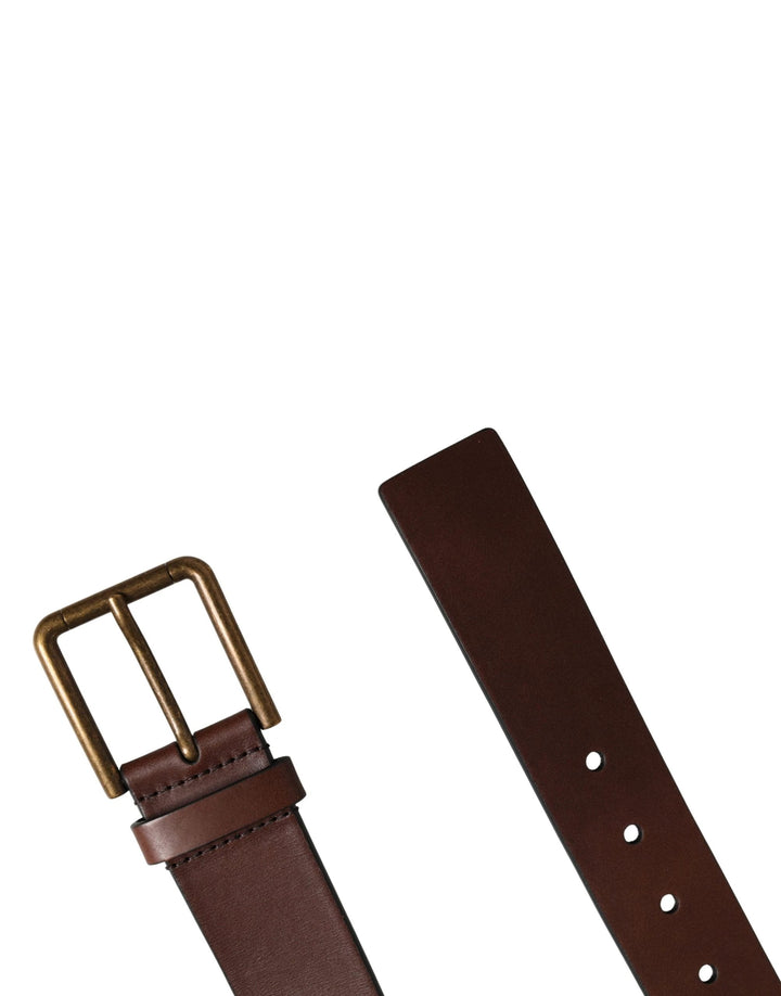 Dolce &amp; Gabbana Sample Sale Dolce &amp; Gabbana Men Brown Classic Leather Metal Buckle Belt - | Designer outlet