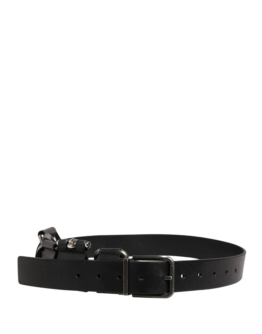 Dolce &amp; Gabbana Sample Sale Dolce &amp; Gabbana Black Calf Leather Silver Metal Buckle Belt - | Designer outlet