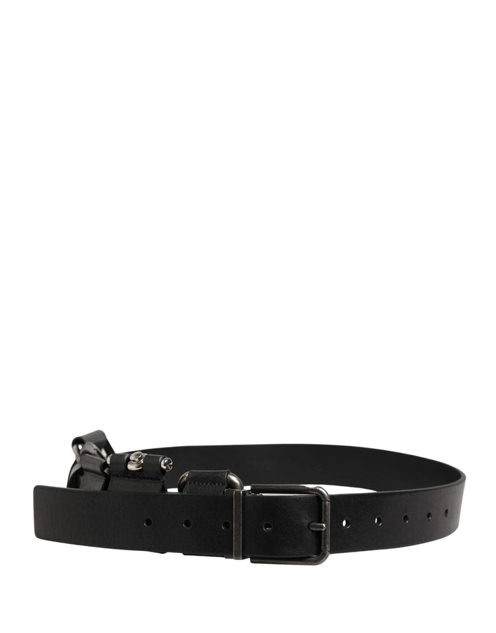 Dolce &amp; Gabbana Sample Sale Dolce &amp; Gabbana Black Calf Leather Silver Metal Buckle Belt - | Designer outlet