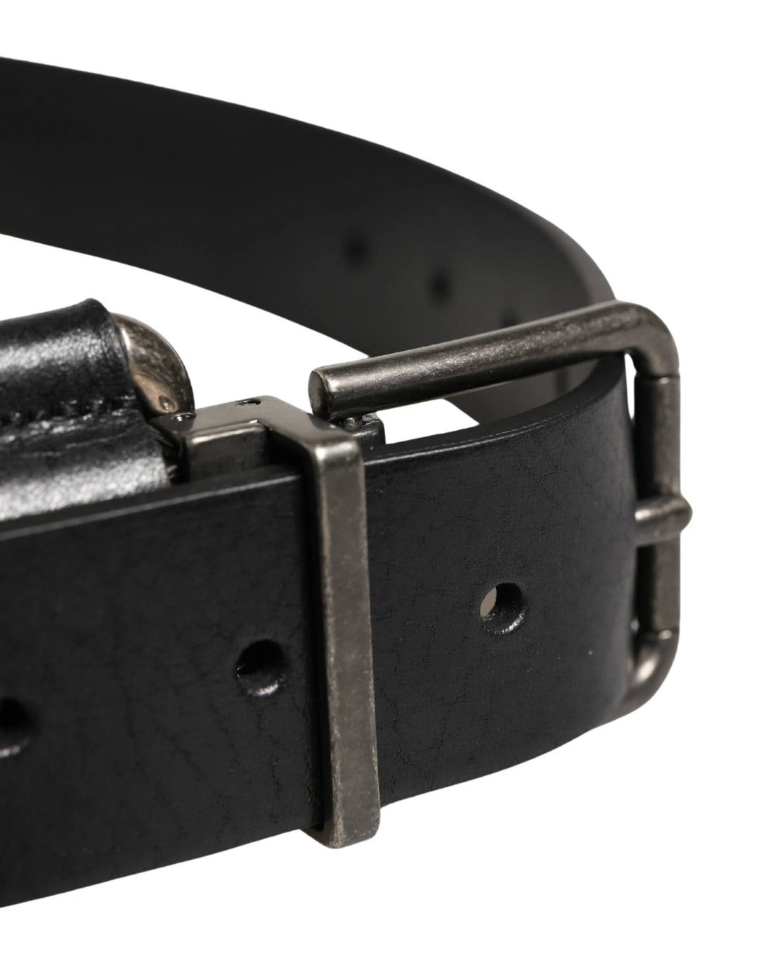 Dolce &amp; Gabbana Sample Sale Dolce &amp; Gabbana Black Calf Leather Silver Metal Buckle Belt - | Designer outlet