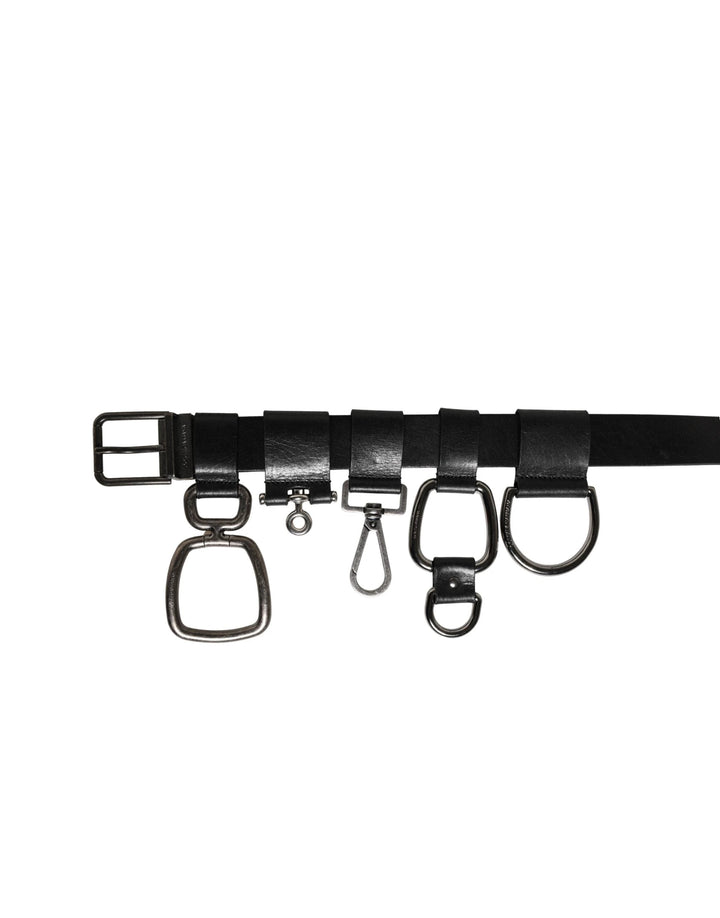 Dolce &amp; Gabbana Sample Sale Dolce &amp; Gabbana Black Calf Leather Silver Metal Buckle Belt - | Designer outlet