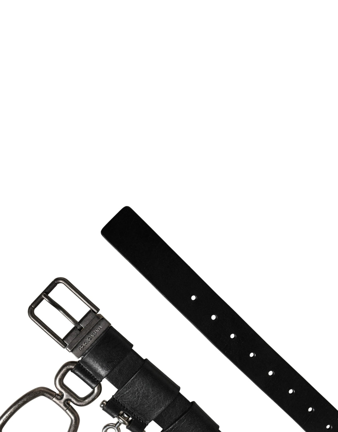 Dolce &amp; Gabbana Sample Sale Dolce &amp; Gabbana Black Calf Leather Silver Metal Buckle Belt - | Designer outlet