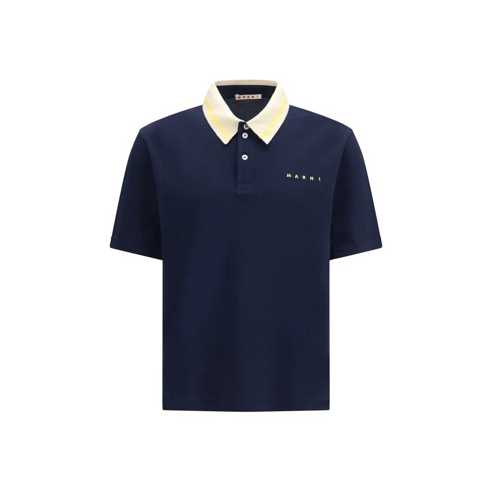 Marni Sample Sale Marni Blue Cotton Polo Shirt - | Designer outlet