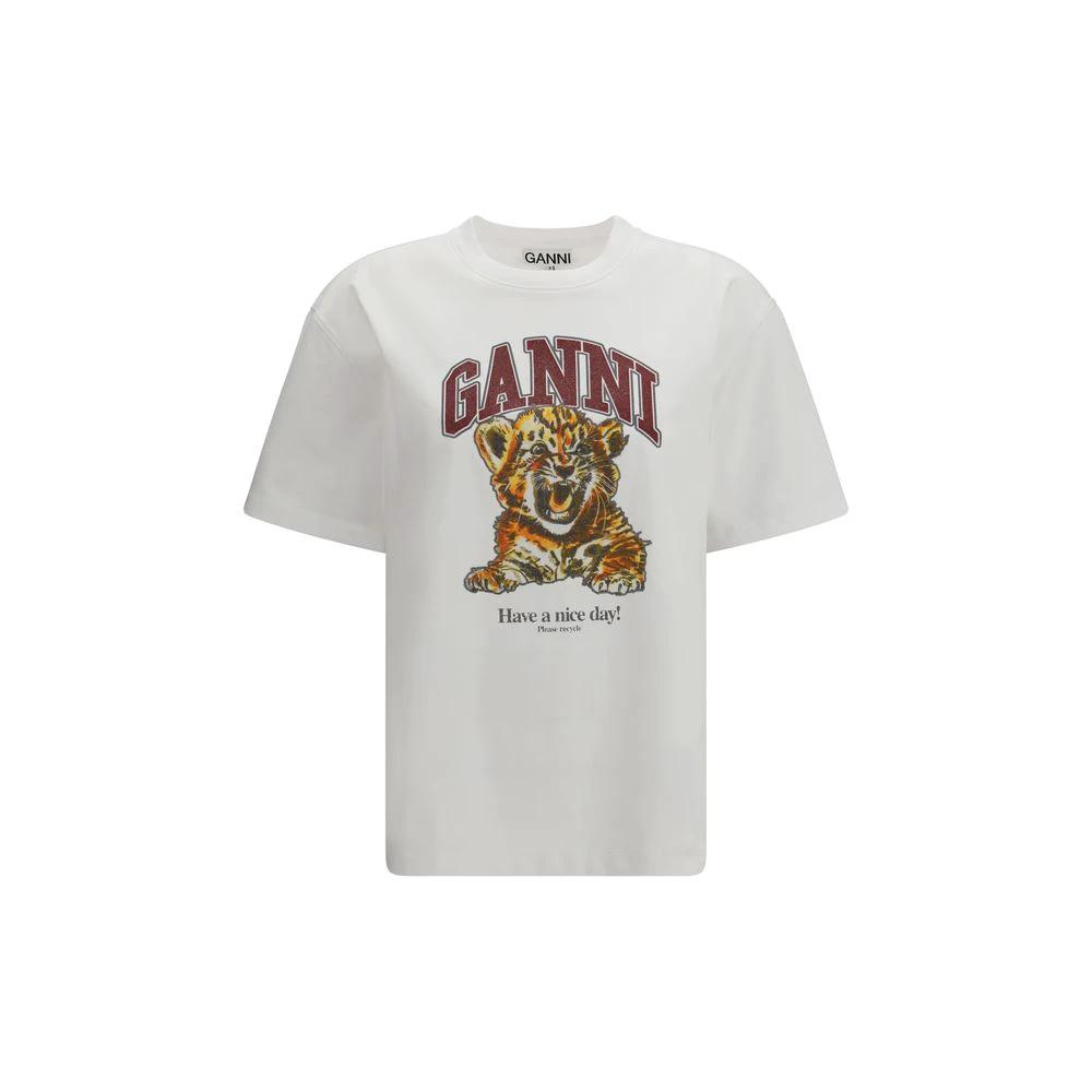 Ganni Sample Sale Ganni White Cotton T-Shirt - | Designer outlet
