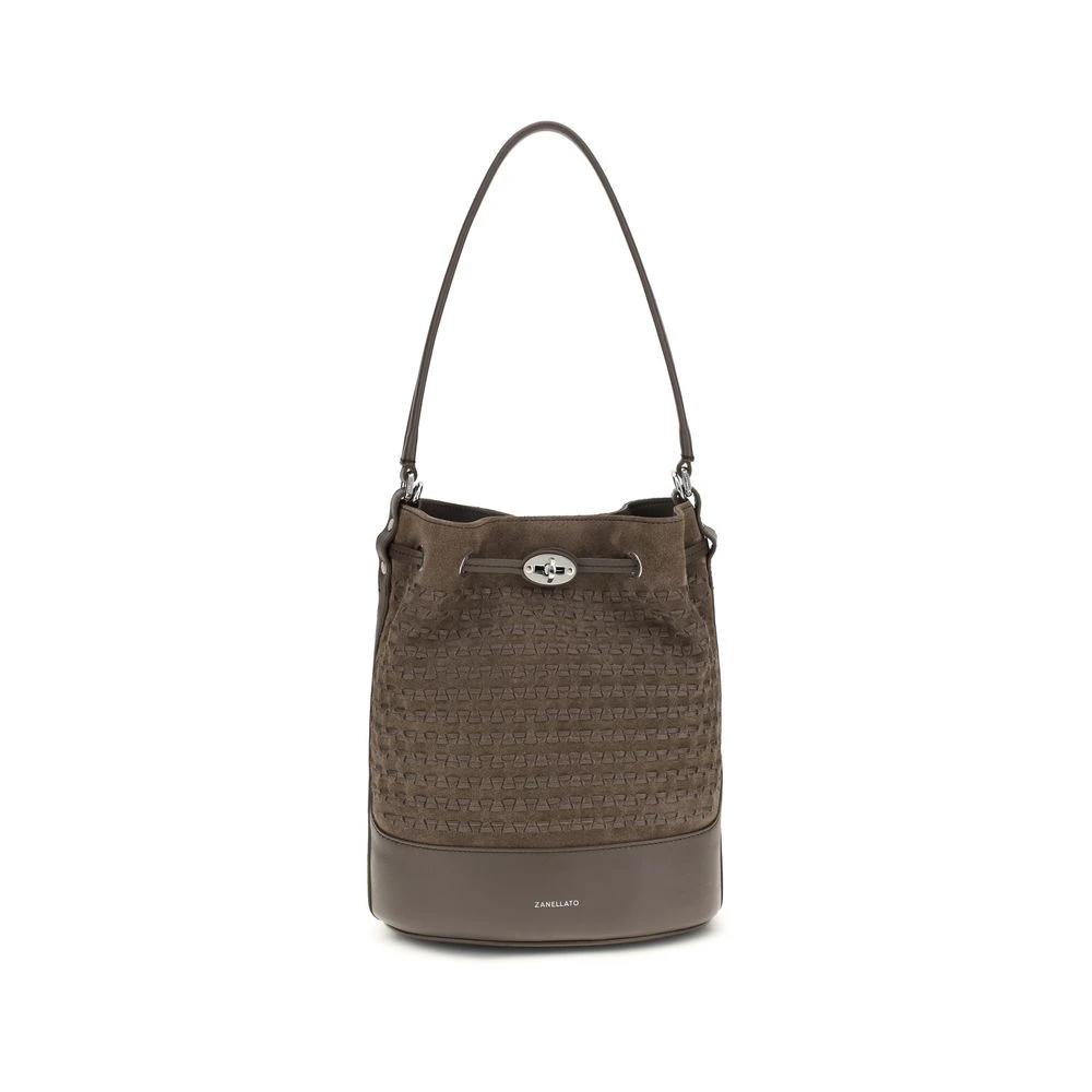 Zanellato Sample Sale Zanellato Brown Calf Leather Bos Taurus Backet Bag - | Designer outlet