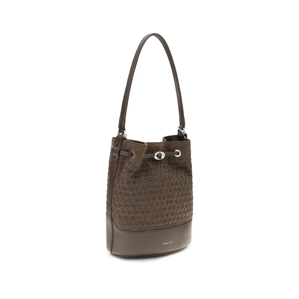 Zanellato Sample Sale Zanellato Brown Calf Leather Bos Taurus Backet Bag - | Designer outlet