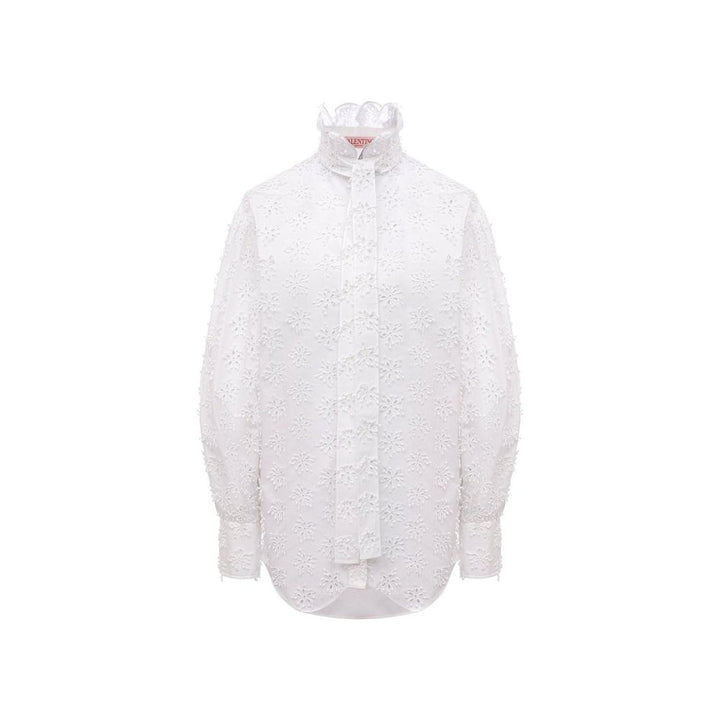 Valentino White Cotton Blouse