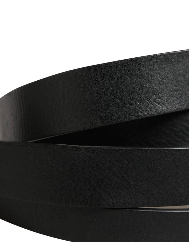 Dolce &amp; Gabbana Sample Sale Dolce &amp; Gabbana Black Double Strap Leather Silver Buckle Belt - | Designer outlet