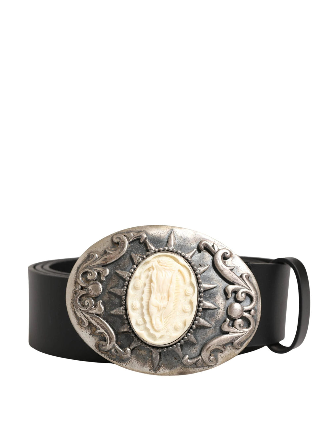 Dolce &amp; Gabbana Sample Sale Dolce &amp; Gabbana Black Calf Leather Ornate Metal Buckle Belt - | Designer outlet