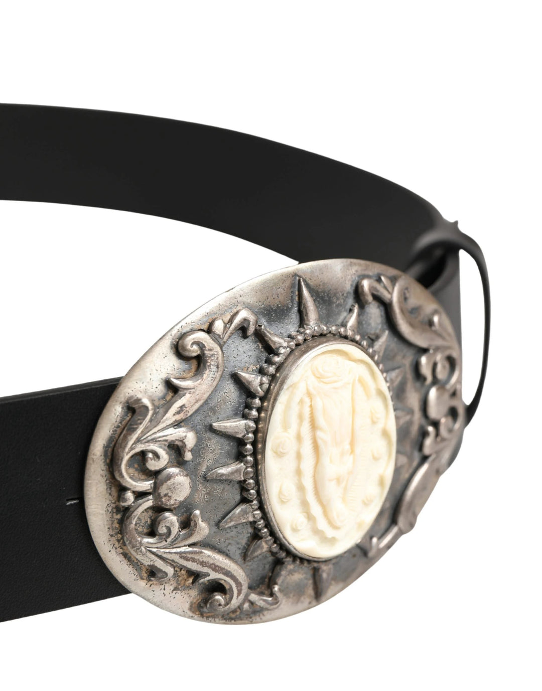 Dolce &amp; Gabbana Sample Sale Dolce &amp; Gabbana Black Calf Leather Ornate Metal Buckle Belt - | Designer outlet