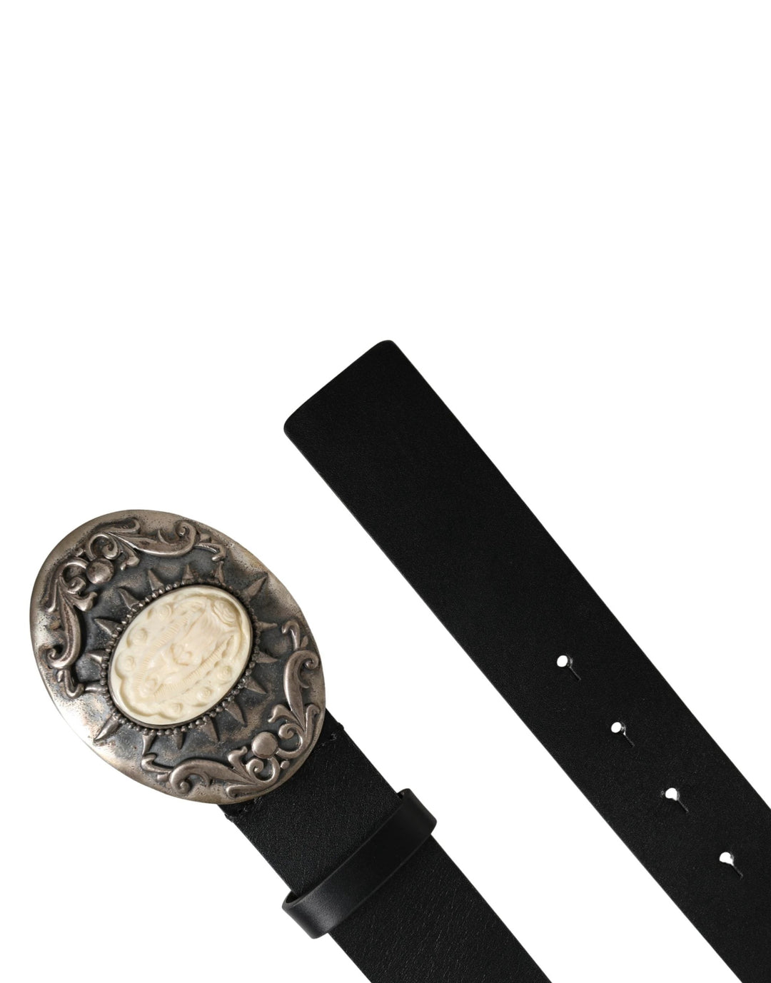 Dolce &amp; Gabbana Sample Sale Dolce &amp; Gabbana Black Calf Leather Ornate Metal Buckle Belt - | Designer outlet