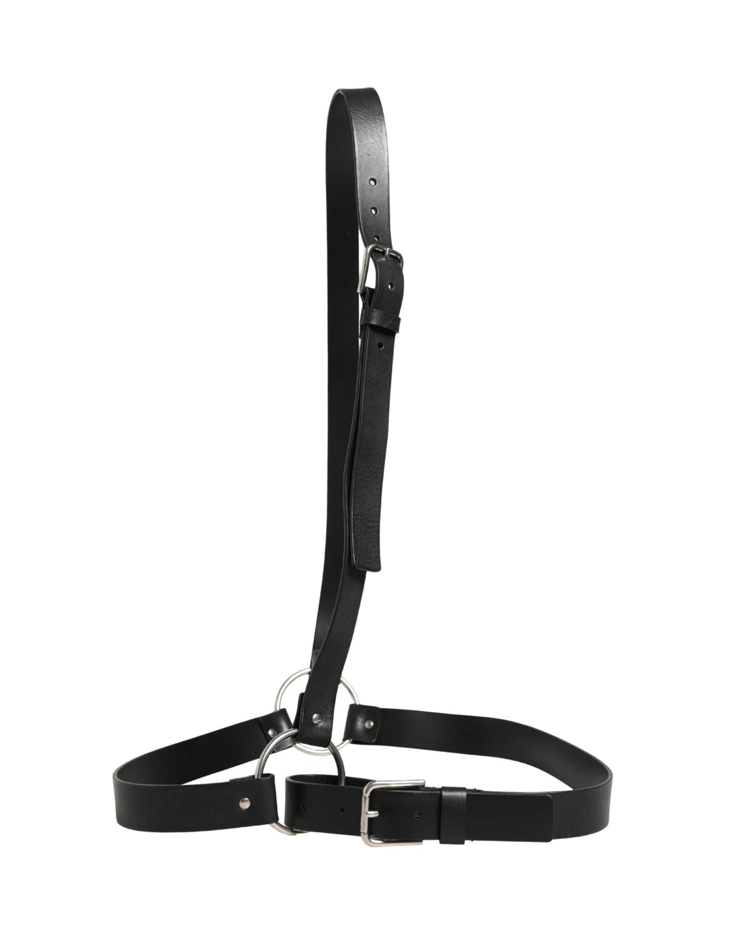 Dolce &amp; Gabbana Sample Sale Dolce &amp; Gabbana Black Double Strap Leather Silver Buckle Belt - | Designer outlet