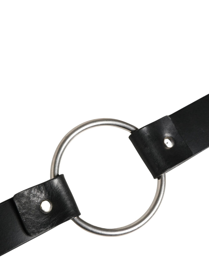 Dolce &amp; Gabbana Sample Sale Dolce &amp; Gabbana Black Double Strap Leather Silver Buckle Belt - | Designer outlet
