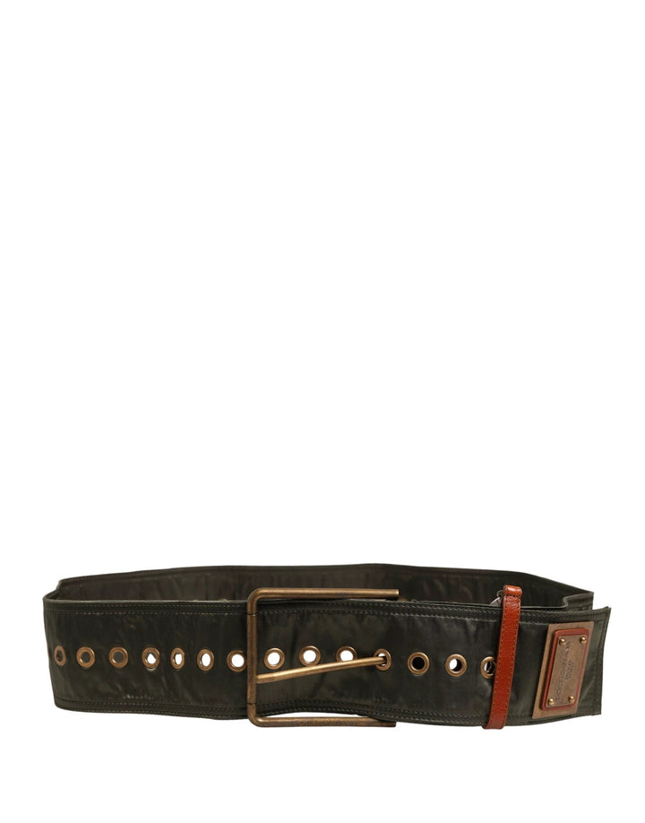 Dolce &amp; Gabbana Sample Sale Dolce &amp; Gabbana Men Black Wide Leather DG Metal Buckle Belt - | Designer outlet