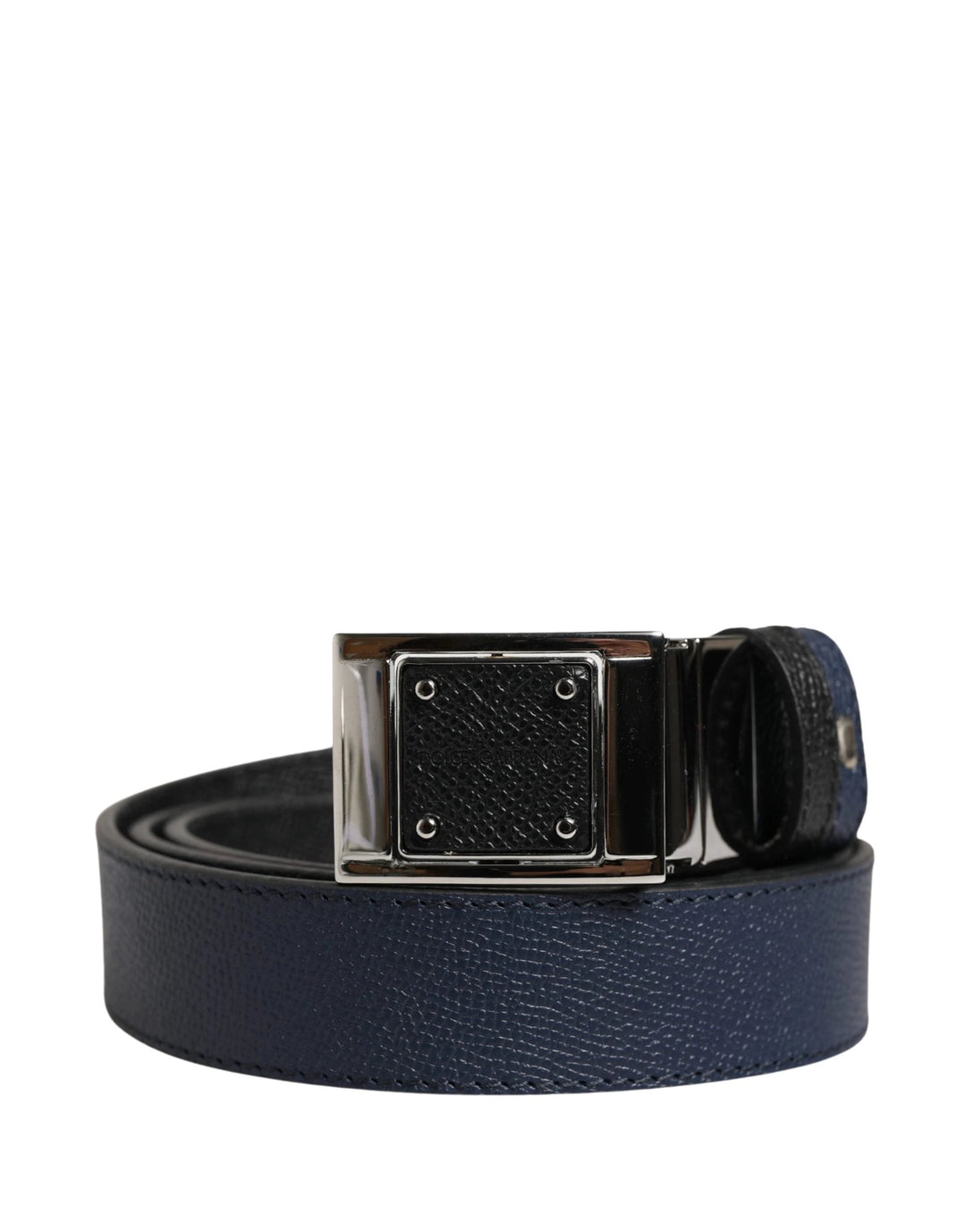 Dolce &amp; Gabbana Sample Sale Dolce &amp; Gabbana Men Blue Calfskin Leather Square Buckle Belt - | Designer outlet