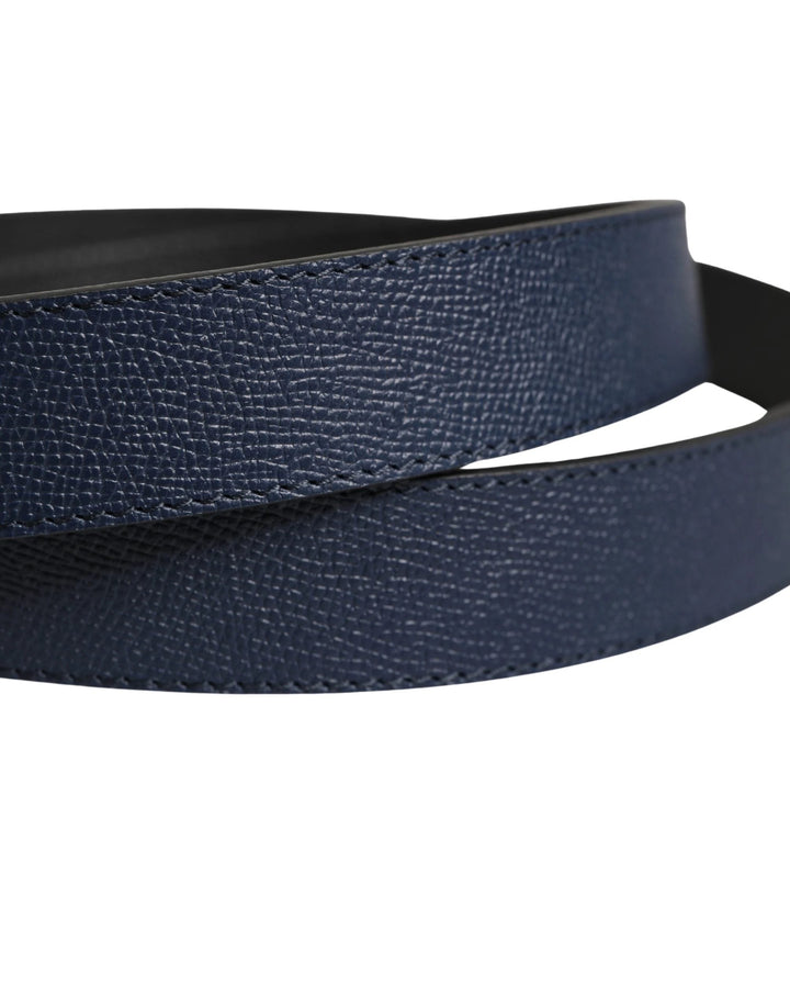 Dolce &amp; Gabbana Sample Sale Dolce &amp; Gabbana Men Blue Calfskin Leather Square Buckle Belt - | Designer outlet