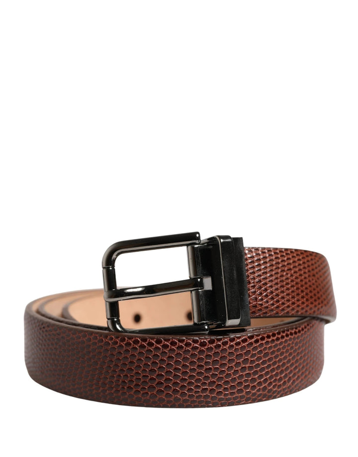 Dolce &amp; Gabbana Sample Sale Dolce &amp; Gabbana Men Brown Goatskin Leather Metal Buckle Belt - | Designer outlet