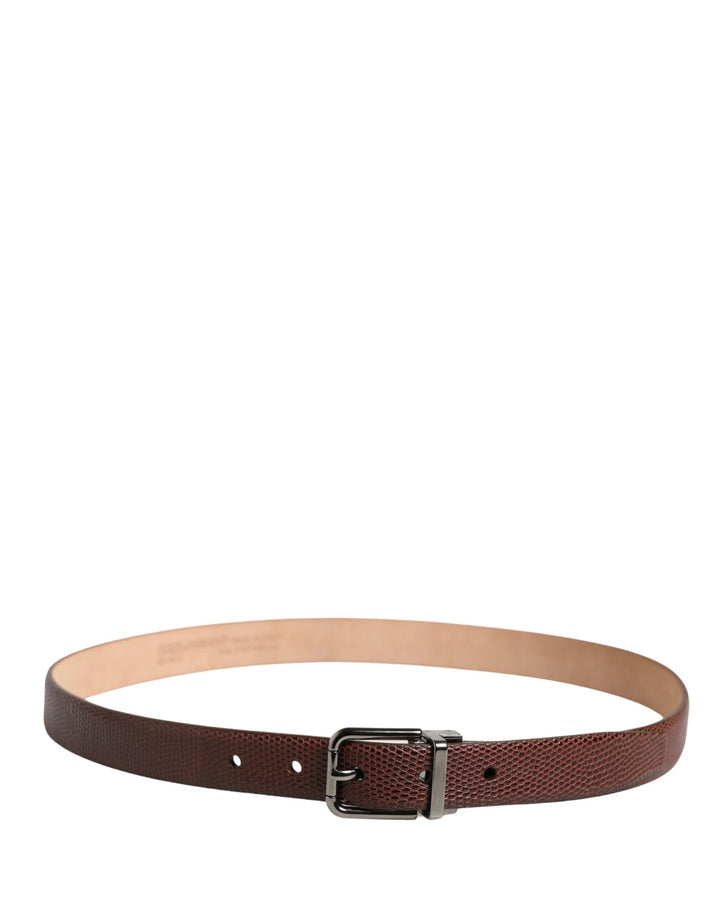 Dolce &amp; Gabbana Sample Sale Dolce &amp; Gabbana Men Brown Goatskin Leather Metal Buckle Belt - | Designer outlet