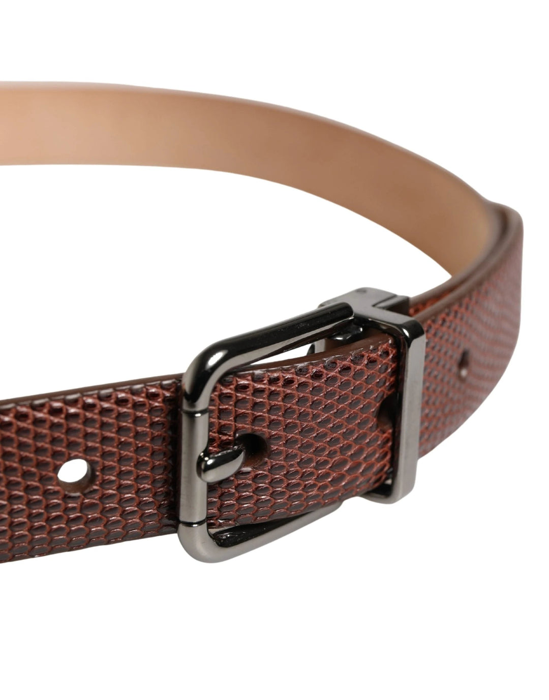 Dolce &amp; Gabbana Sample Sale Dolce &amp; Gabbana Men Brown Goatskin Leather Metal Buckle Belt - | Designer outlet