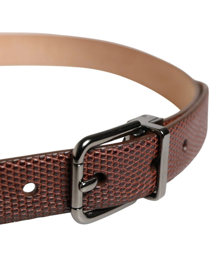 Dolce &amp; Gabbana Sample Sale Dolce &amp; Gabbana Men Brown Goatskin Leather Metal Buckle Belt - | Designer outlet