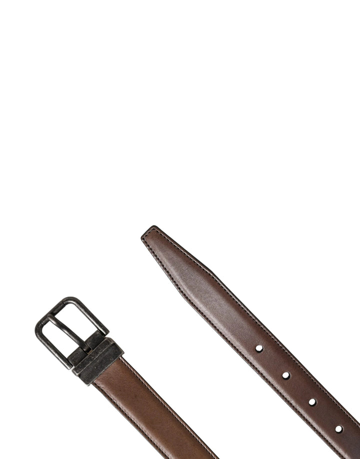 Dolce &amp; Gabbana Sample Sale Dolce &amp; Gabbana Men Brown Classic Leather Metal Buckle Belt - | Designer outlet