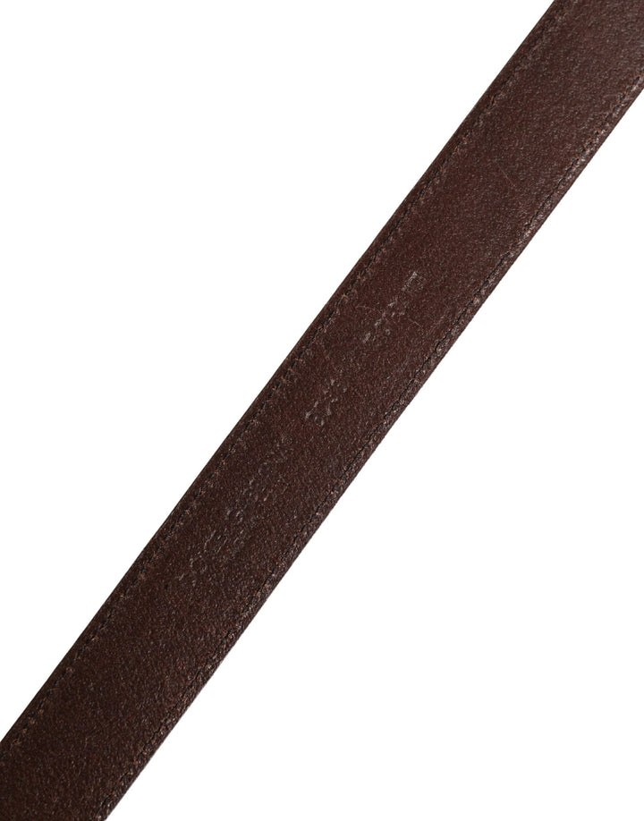 Dolce &amp; Gabbana Sample Sale Dolce &amp; Gabbana Men Brown Classic Leather Metal Buckle Belt - | Designer outlet