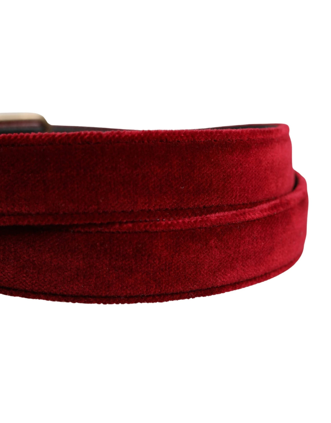 Dolce &amp; Gabbana Sample Sale Dolce &amp; Gabbana Men Burgundy Velvet Cotton Metal Buckle Belt - | Designer outlet