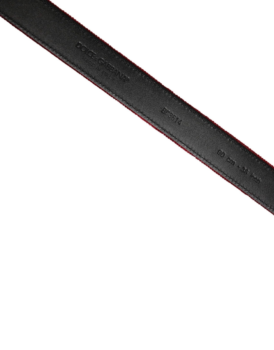 Dolce &amp; Gabbana Sample Sale Dolce &amp; Gabbana Men Burgundy Velvet Cotton Metal Buckle Belt - | Designer outlet