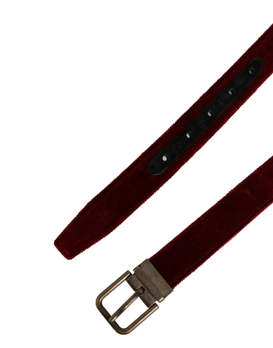 Dolce &amp; Gabbana Sample Sale Dolce &amp; Gabbana Men Burgundy Velvet Cotton Metal Buckle Belt - | Designer outlet