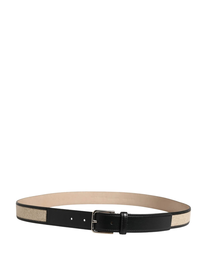 Dolce &amp; Gabbana Sample Sale Dolce &amp; Gabbana Men Beige Woven Leather Metal Buckle Belt - | Designer outlet