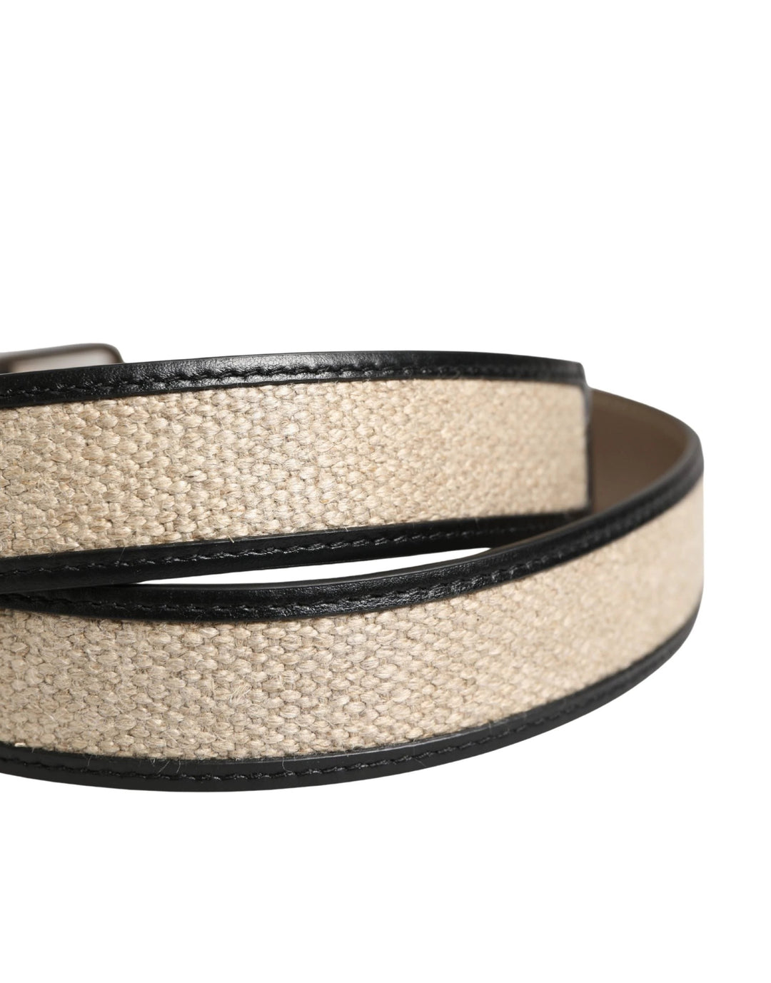 Dolce &amp; Gabbana Sample Sale Dolce &amp; Gabbana Men Beige Woven Leather Metal Buckle Belt - | Designer outlet