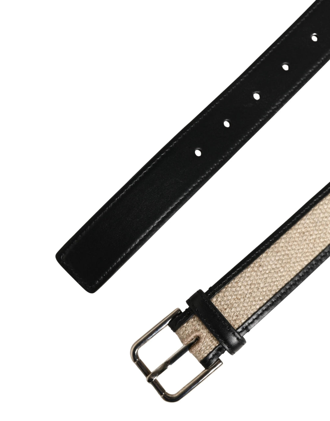 Dolce &amp; Gabbana Sample Sale Dolce &amp; Gabbana Men Beige Woven Leather Metal Buckle Belt - | Designer outlet