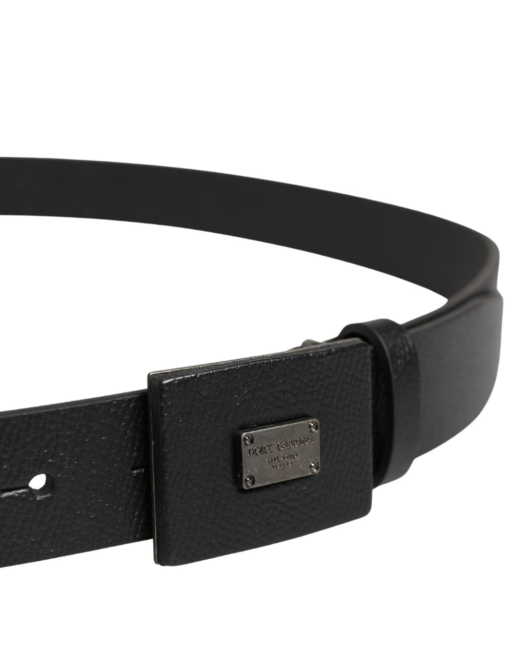 Dolce &amp; Gabbana Sample Sale Dolce &amp; Gabbana Men Black Calfskin Leather Square Buckle Belt - | Designer outlet