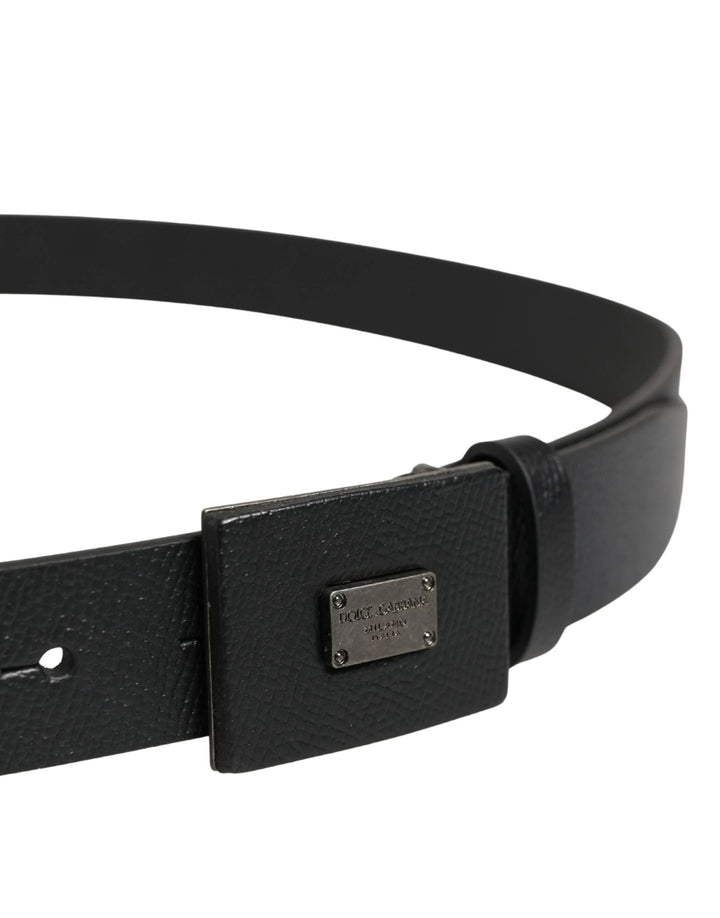 Dolce &amp; Gabbana Sample Sale Dolce &amp; Gabbana Men Black Calfskin Leather Square Buckle Belt - | Designer outlet
