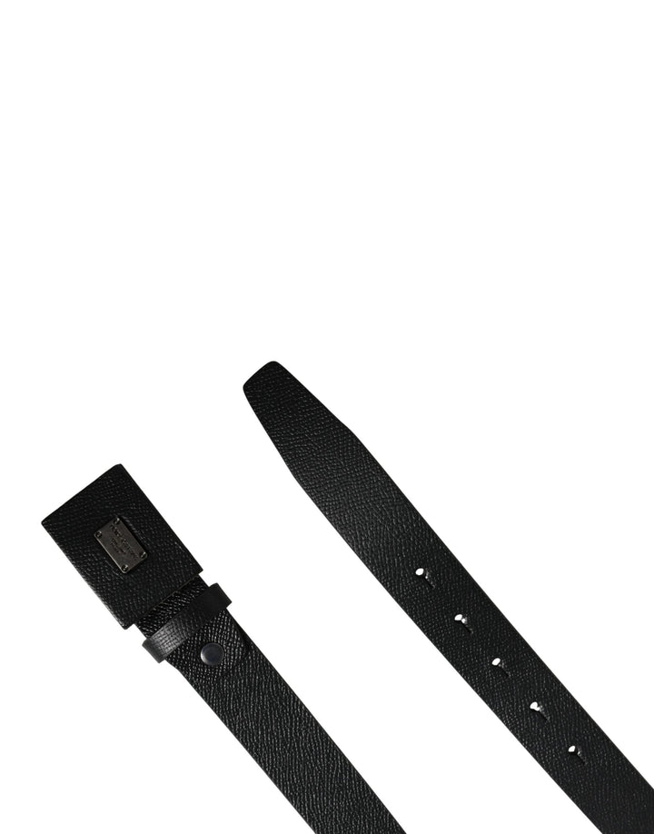 Dolce &amp; Gabbana Sample Sale Dolce &amp; Gabbana Men Black Calfskin Leather Square Buckle Belt - | Designer outlet